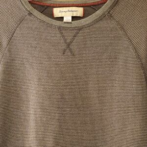 Mens Tommy Bahama Charcoal Crewneck Thermal Shirt Sz Lrg